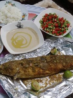 صورة لوصفة سمك بوري مشوي بالدقه 🐟