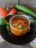 Eggplant and Zucchini Parmigiana in Microwave Jar Cooking