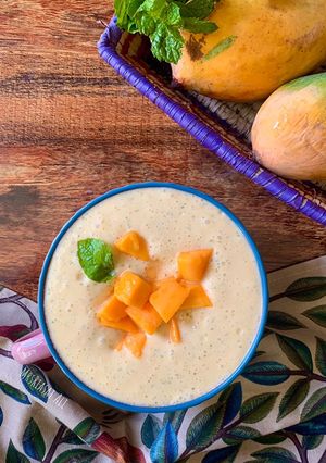 A picture of Mango Mint Shake | Thick Mango Shake.