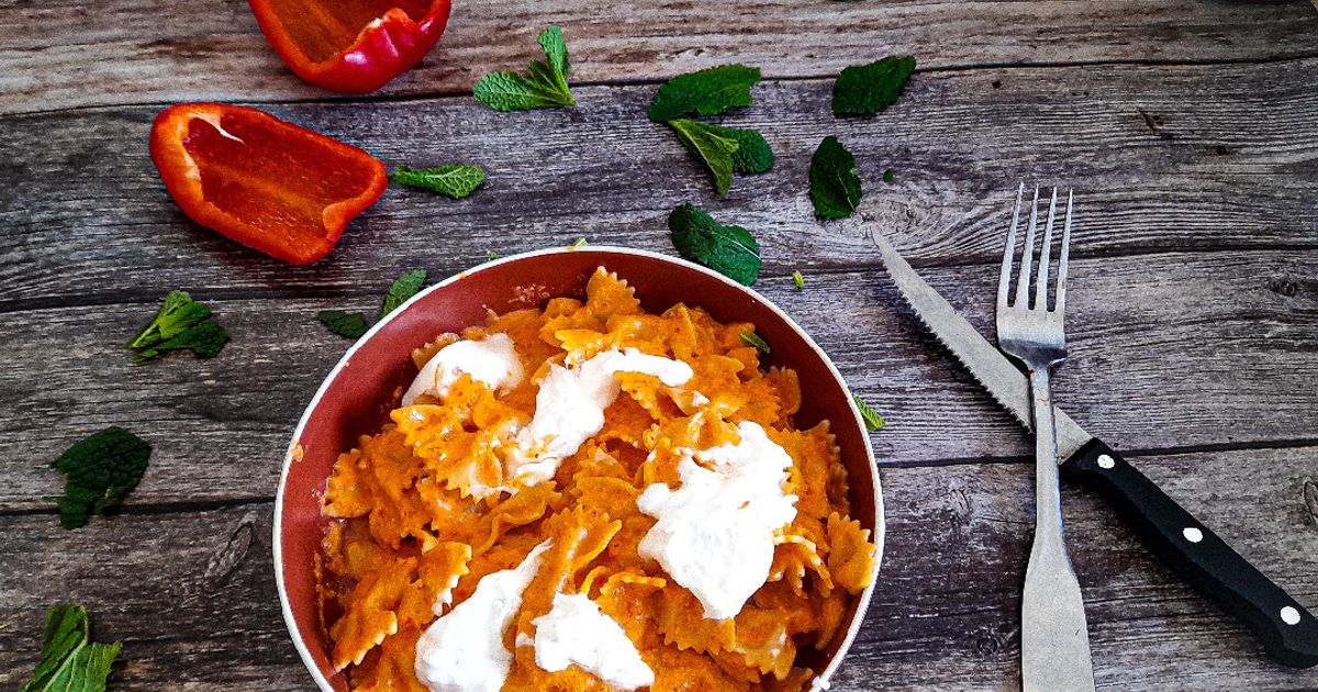 Pâtes à La Crème De Poivron Rouge Et Burrata de Pimpmyfood_ - Cookpad