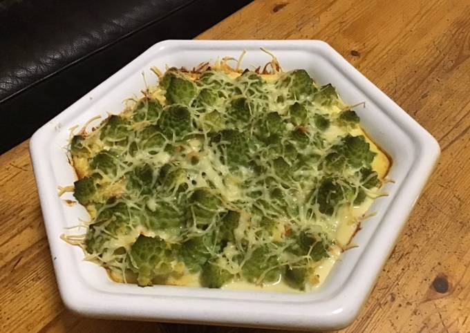 Gratin/ flan de chou romanesco au chorizo