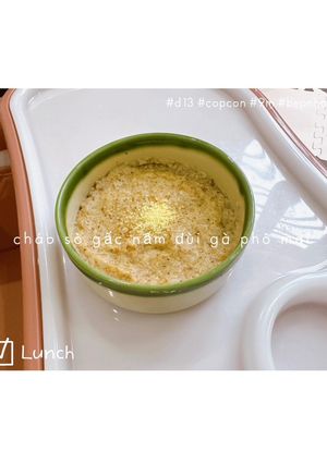 Hình của món Cháo sò gấc nấm đùi gà 🍄 phô mai.