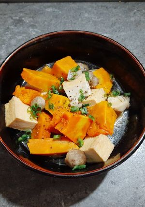 Hình của món Canh bí đỏ chay.