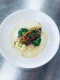 Fish steam with garlic sause