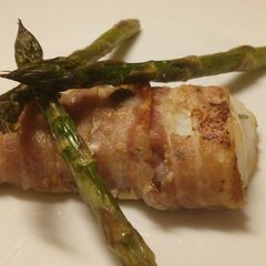 A picture of Bacon wrapped cod.