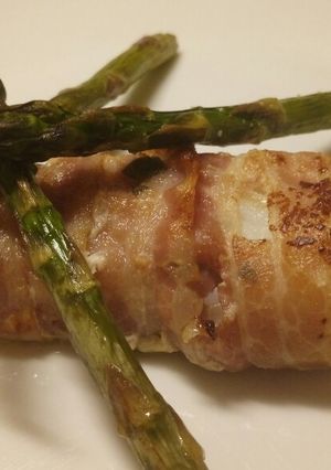 A picture of Bacon wrapped cod.