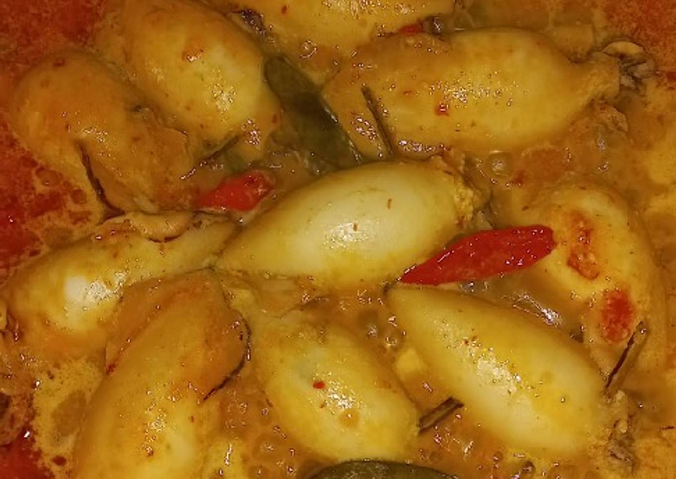 Sambal goreng cumi isi tahu telur