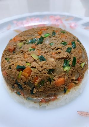 Foto resep Nasi Tim Daging Babi Cincang