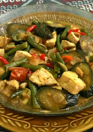 Foto resep Tumis Terong Ungu Tahu Kacang Panjang