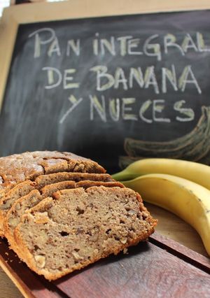 Una foto de Budín o pan integral de banana