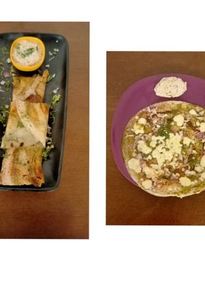 A picture of Onion Chesse Dosa.