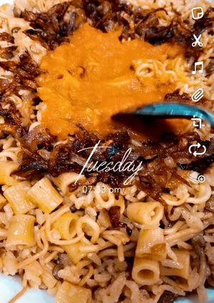 صورة لوصفة كشري بقدر واحد وبطريقه سهله 😋👍🏻👍🏻