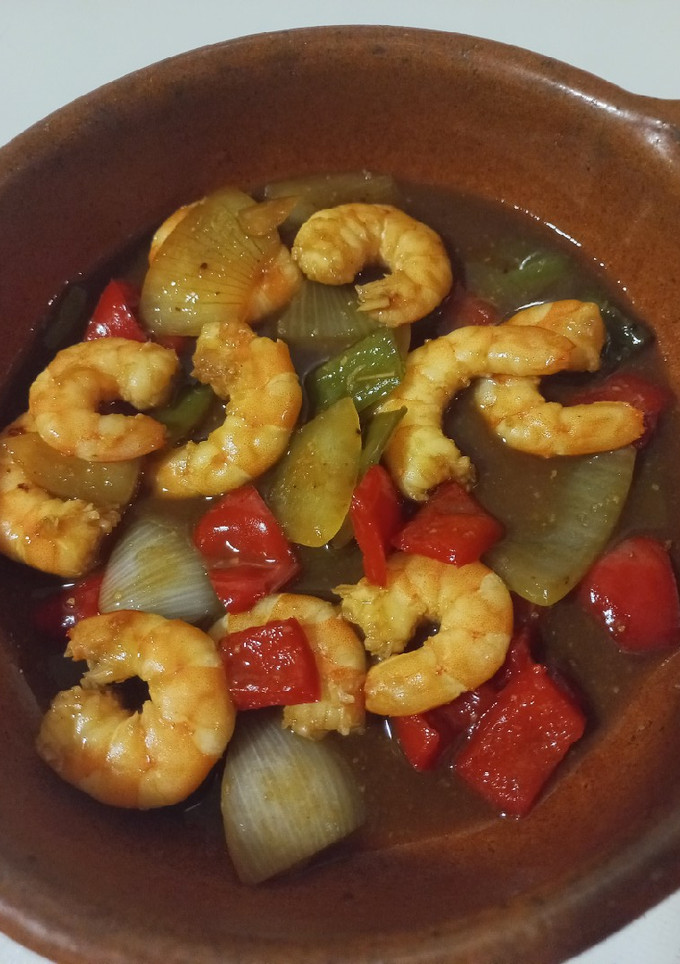 Una foto de Gambas en salsa de ostras🦐