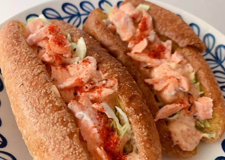 Bahan Menyiapkan Salmon sandwich shrimp mayo 👌🏼 yang Enak