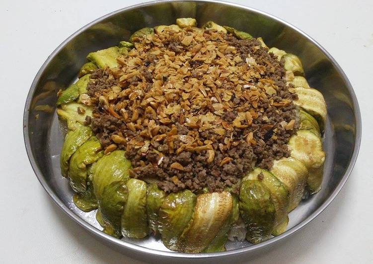مقلوبة بالباذنجان و الكوسا (وصفة سورية)