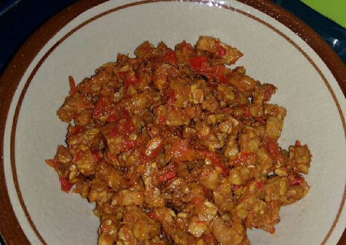 Balado tempe asam pedas