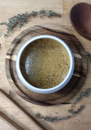 Une photo de 🌻 vinaigrette à la moutarde à l'ancienne