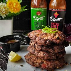 A picture of Peshawari chapli kabab.