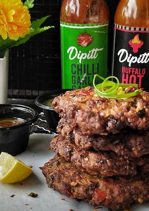 A picture of Peshawari chapli kabab.