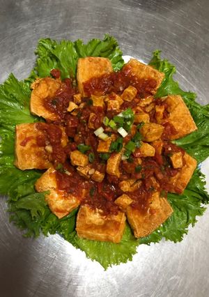 Hình của món Đậu phụ sốt cà.