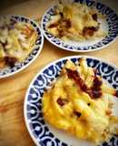 Patatas estilo Foster's con jamón y queso (en airfryer)