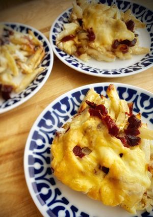 Foto principal de Patatas estilo Foster's con jamón y queso (en airfryer)