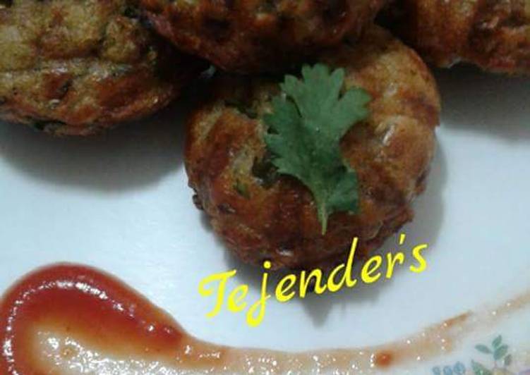 SPINACH OATS SHOTS WITH PANEER STUFFING(No fry appe pan recipe)