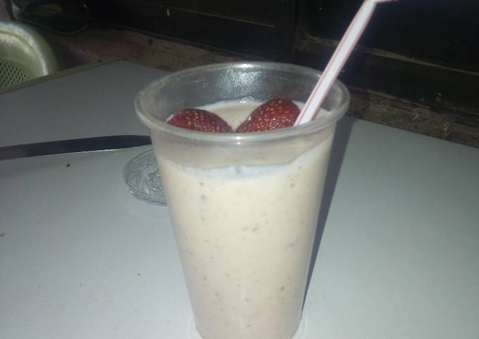 Strawberry and banana milk shake