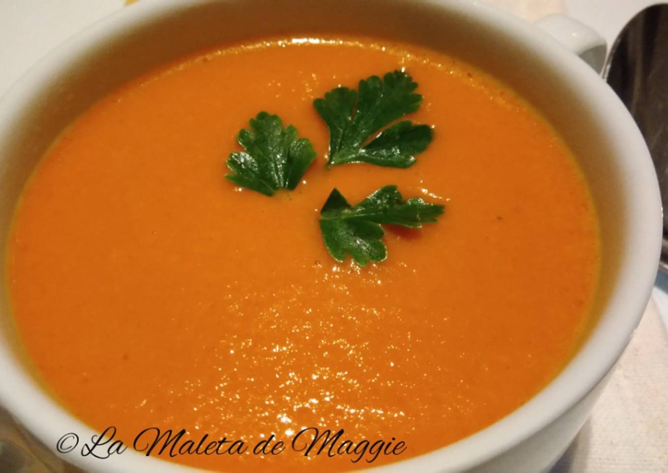 Crema de pimiento con zanahorias