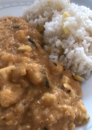 Una foto de Guiso de quinua con queso y arroz