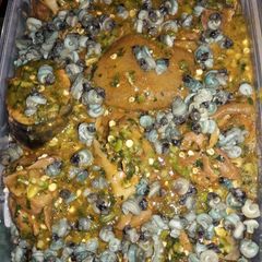 A picture of Ogbono soup with okra.