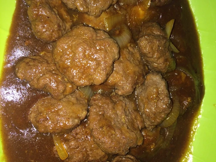 Cara Gampang Membuat Resep Bola daging bumbu steak barbeque yang Lezat Anti Ribet, Sempurna