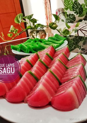 Foto resep KUE LAPIS SAGU KENYAL/RESEP KUE LAPIS ANTI GAGAL