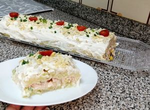 Foto principal de Rollo de patata relleno de atún/ enrollado/ brazo gitano/ sin horno