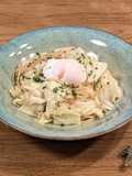 ★ Cabbage and Anchovies Spaghetti with Hot spring egg★