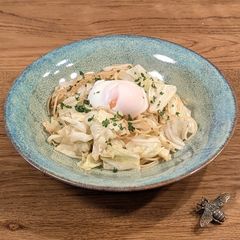 ★ Cabbage and Anchovies Spaghetti with Hot spring egg★ A picture of ★ Cabbage and Anchovies Spaghetti with Hot spring egg★.