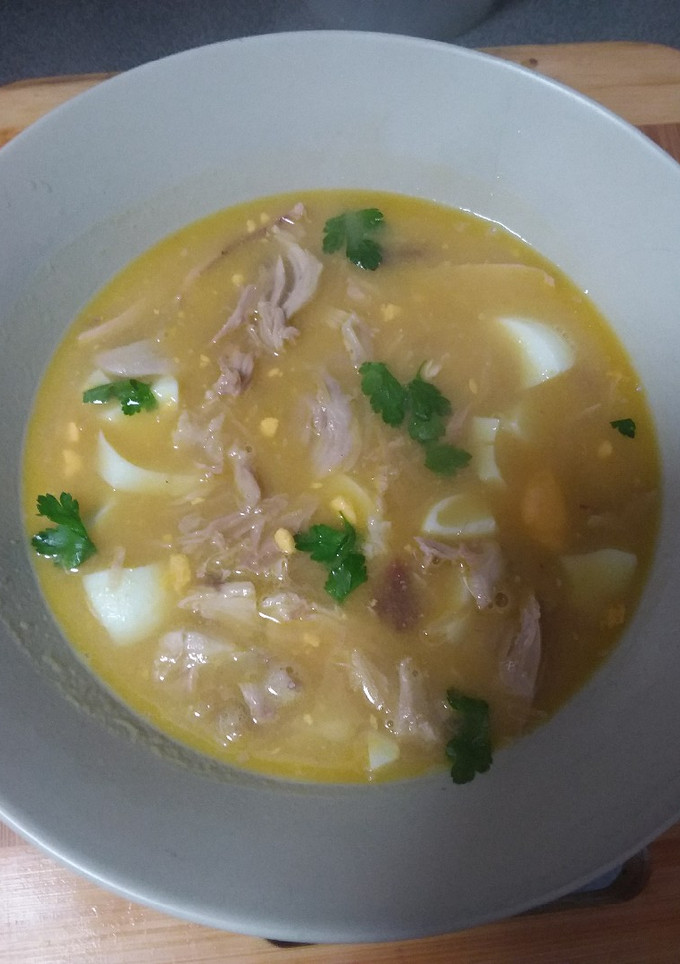 Una foto de 🥣Sopa de Picadillo🍗🍖🥚