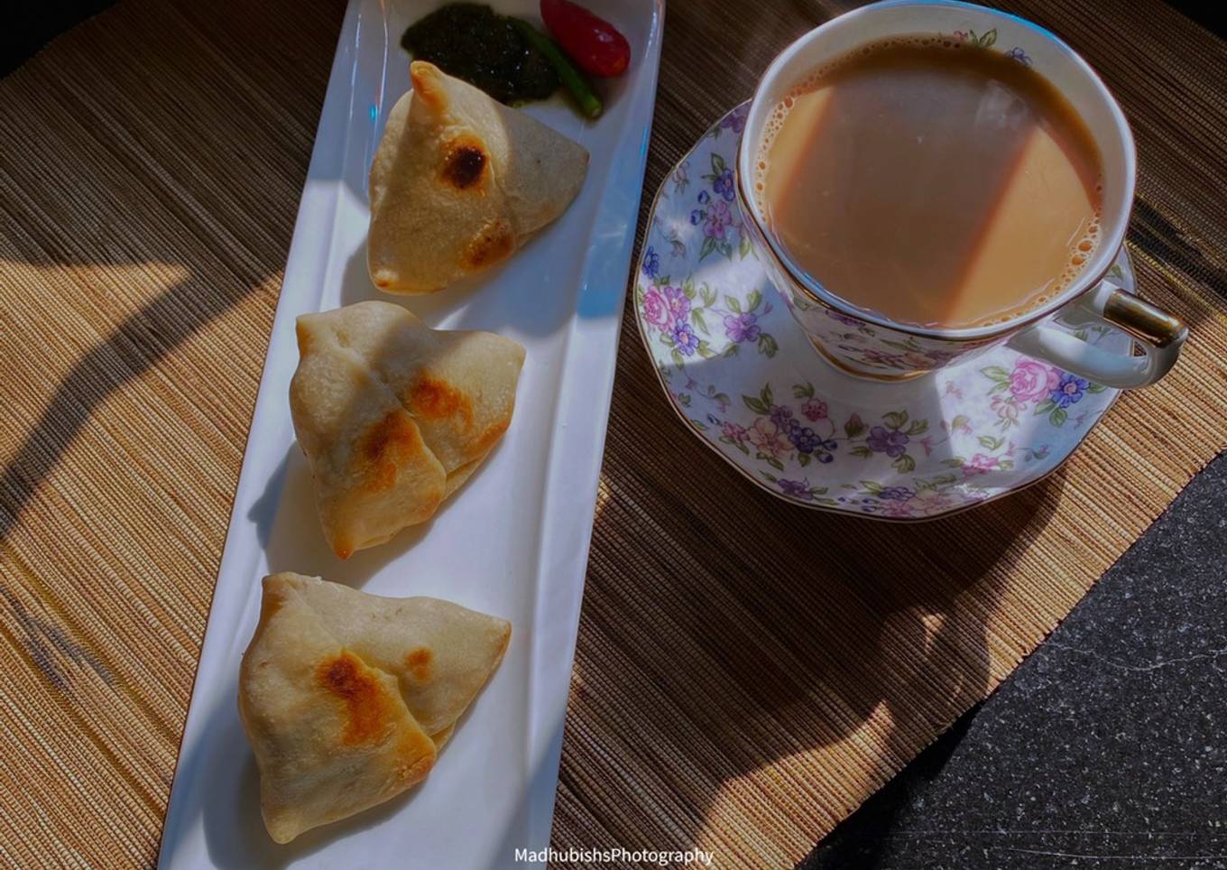 Baked Samose and Tea