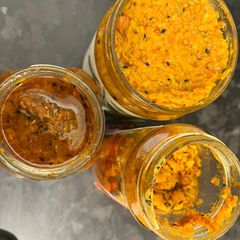 A picture of Kairi aur chane ka achar.
