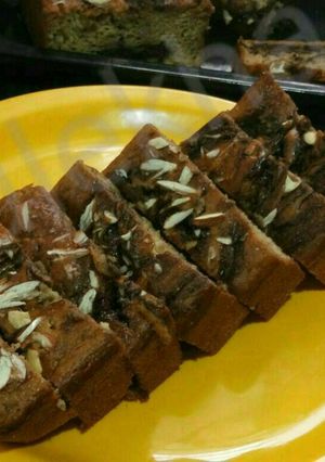 A picture of Chocolate filled whole wheat banana bread.