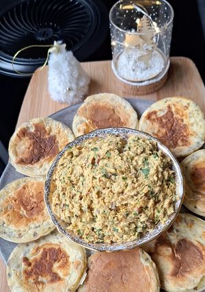 Une photo de Blinis aux algues et rillettes de thon