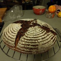A picture of 100% Rye Sourdough.
