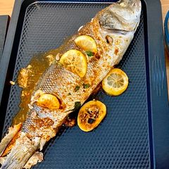 Lebanese Samkeh Harra (spicy fish) A picture of Lebanese Samkeh Harra (spicy fish).