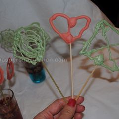 A picture of Chocolate lace lollipops.