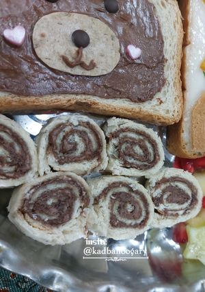 عکسی از دستور رول شکلات صبحانه با نان تست