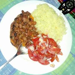 A picture of Rice and beans.