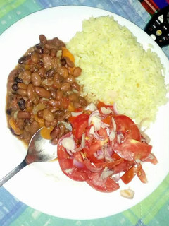 A picture of Rice and beans.