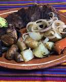Arrachera. marinada en cerveza hecha en sartén
