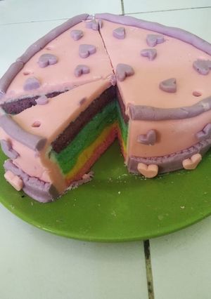 Foto resep Steamed rainbow cake