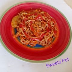A picture of Wet-fried supaghetti.
